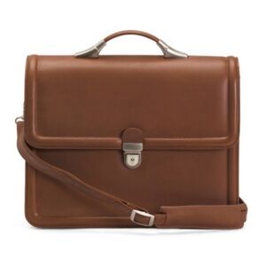 AMERILEATHER Brown Leather Savvy Briefcase